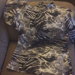 Glittery long sleeve zebra print shirt